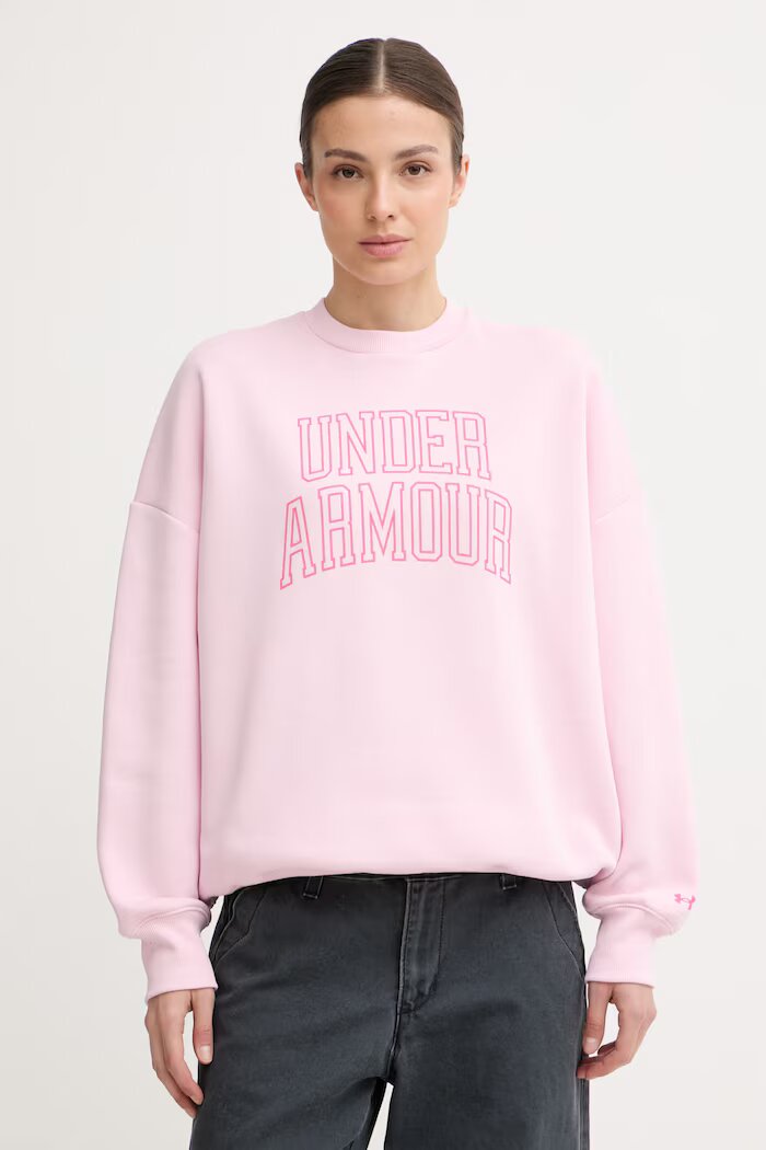 Under Armour суичър дамски с памук Rival розов 6007880