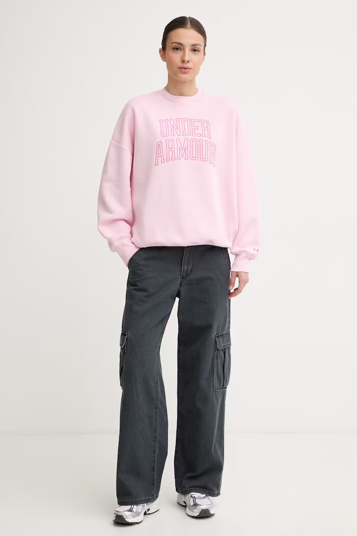 Under Armour суичър дамски с памук Rival розов 6007880
