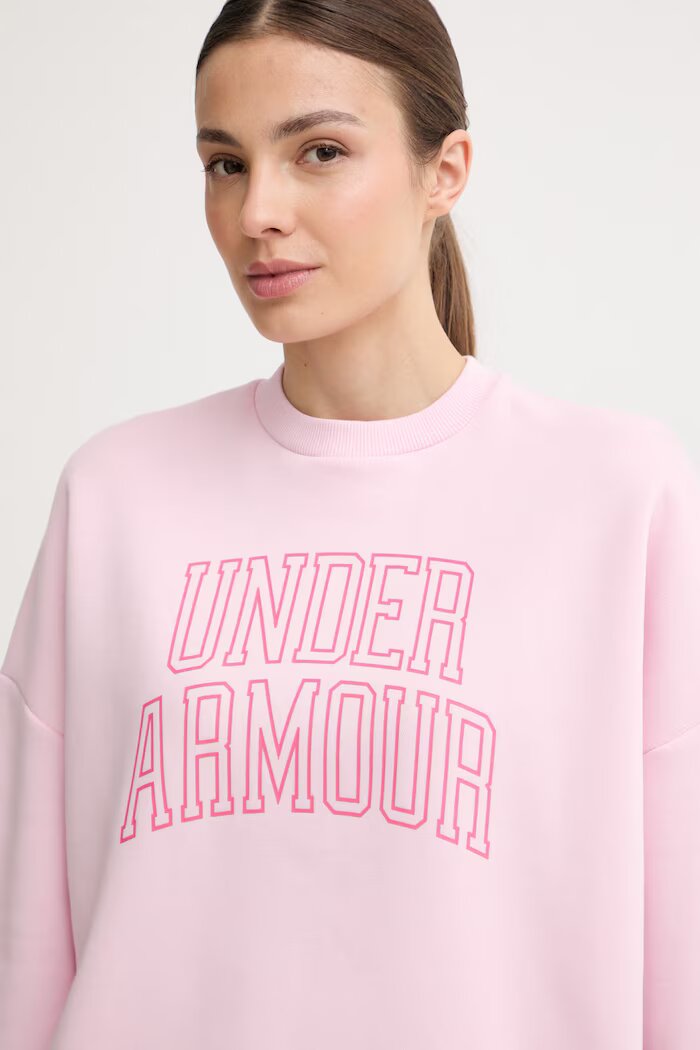 Under Armour суичър дамски с памук Rival розов 6007880