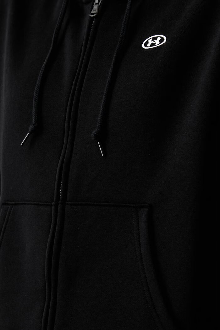 Under Armour суичър с цип дамски с памук Rival черен 6016556