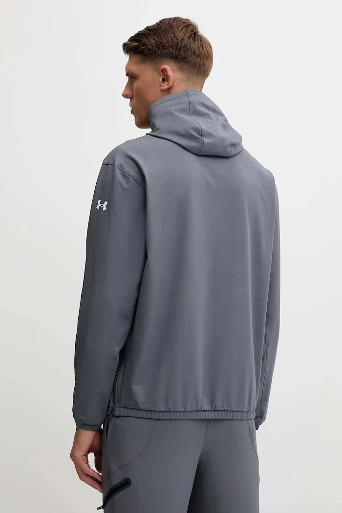 Under Armour Суичър Unstoppable мъжки в сиво с качулка с принт 6003864