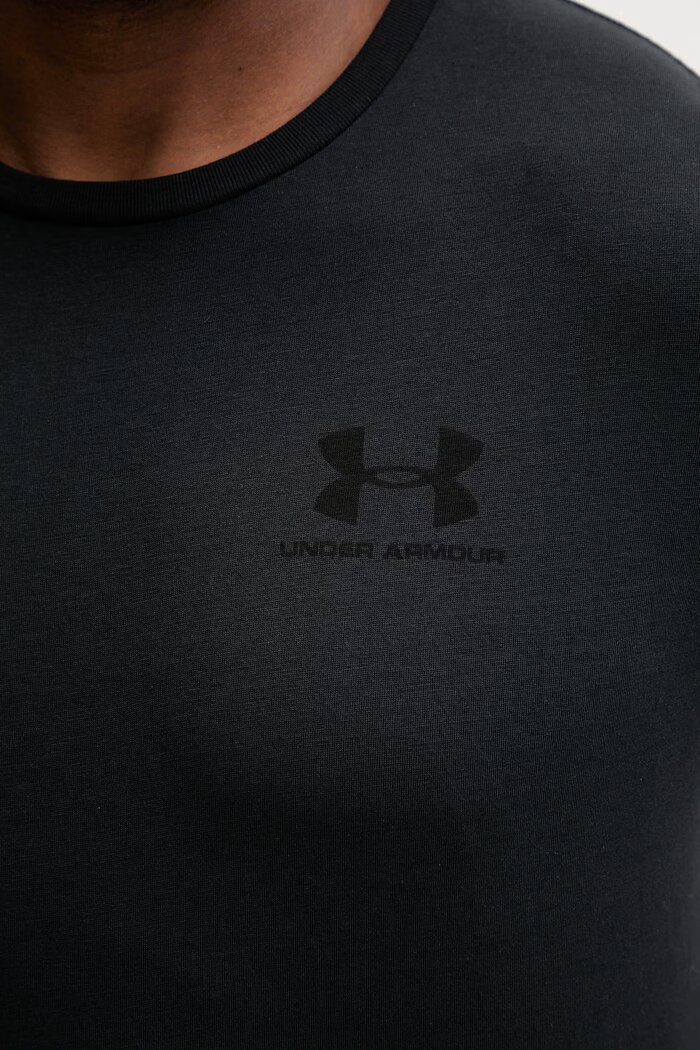 Under Armour тениска за трениране мъжка с памук SPORTSTYLE LEFT CHEST черна 1326799