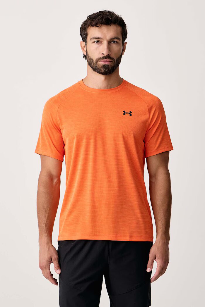 Under Armour тениска за трениране мъжка Tech Textured оранжева 1382796.808