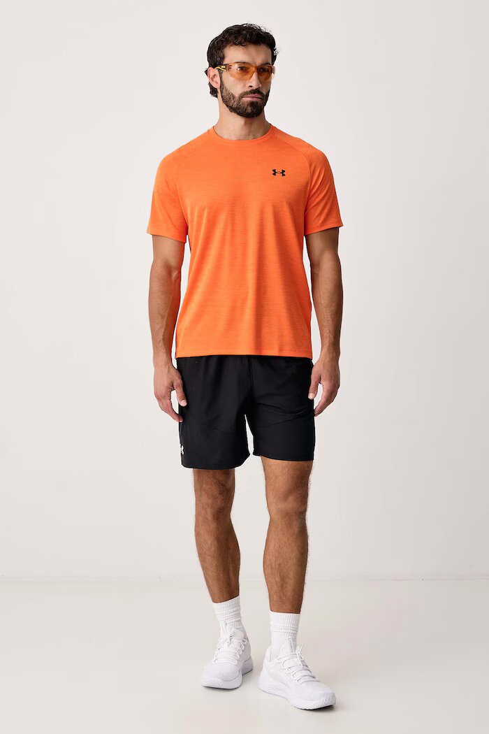 Under Armour тениска за трениране мъжка Tech Textured оранжева 1382796.808