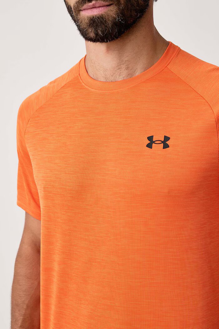 Under Armour тениска за трениране мъжка Tech Textured оранжева 1382796.808