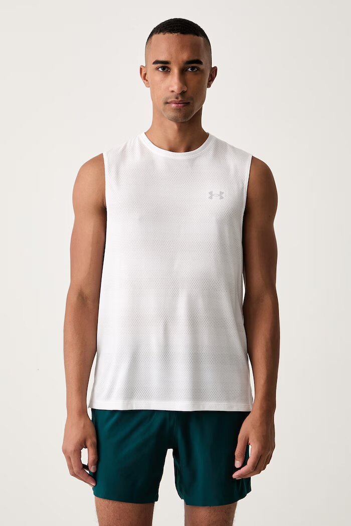 Under Armour топ за трениране мъжки UA Velociti Tank бял 6010888.100