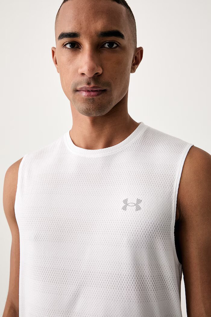 Under Armour топ за трениране мъжки UA Velociti Tank бял 6010888.100
