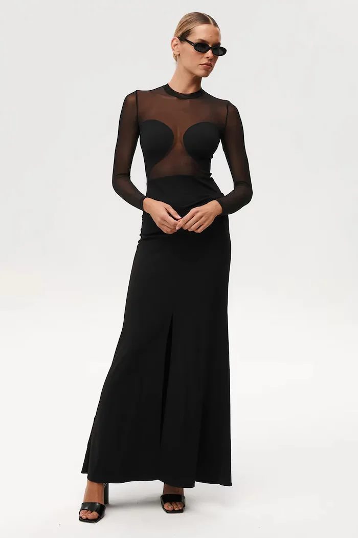 Undress code Боди All-Nighter Bodysuit в черно с изчистен дизайн 833