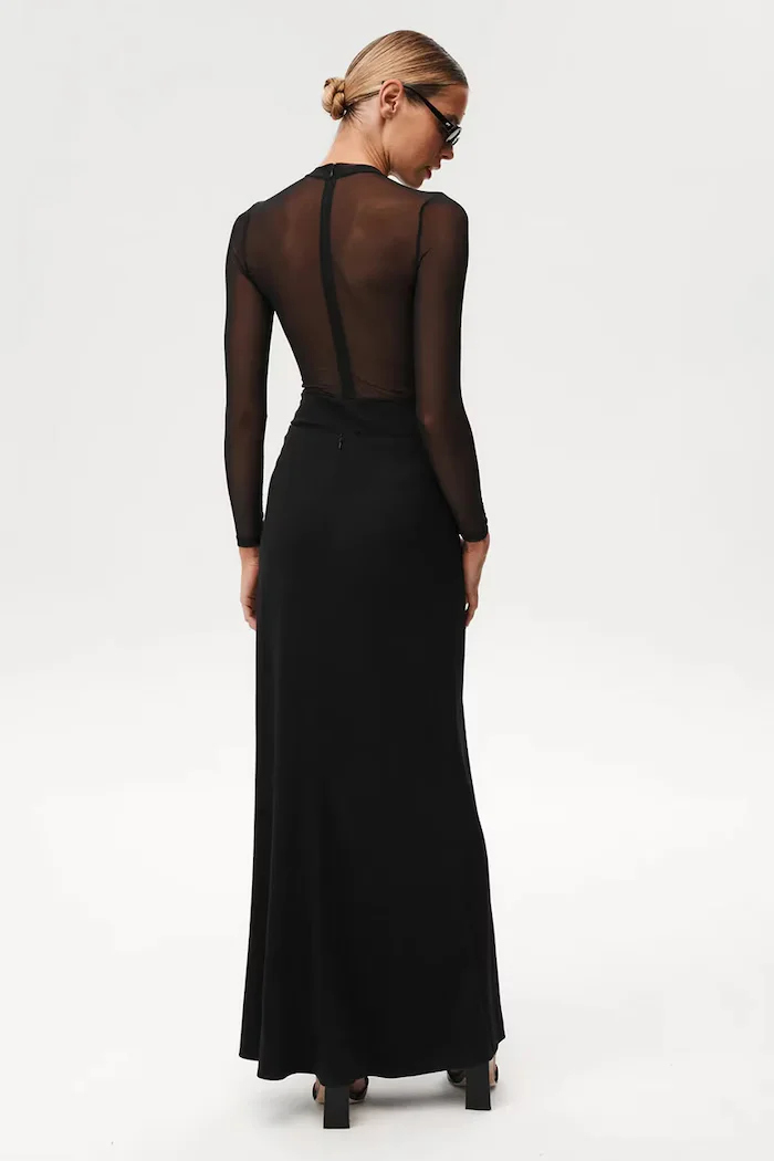 Undress code Боди All-Nighter Bodysuit в черно с изчистен дизайн 833