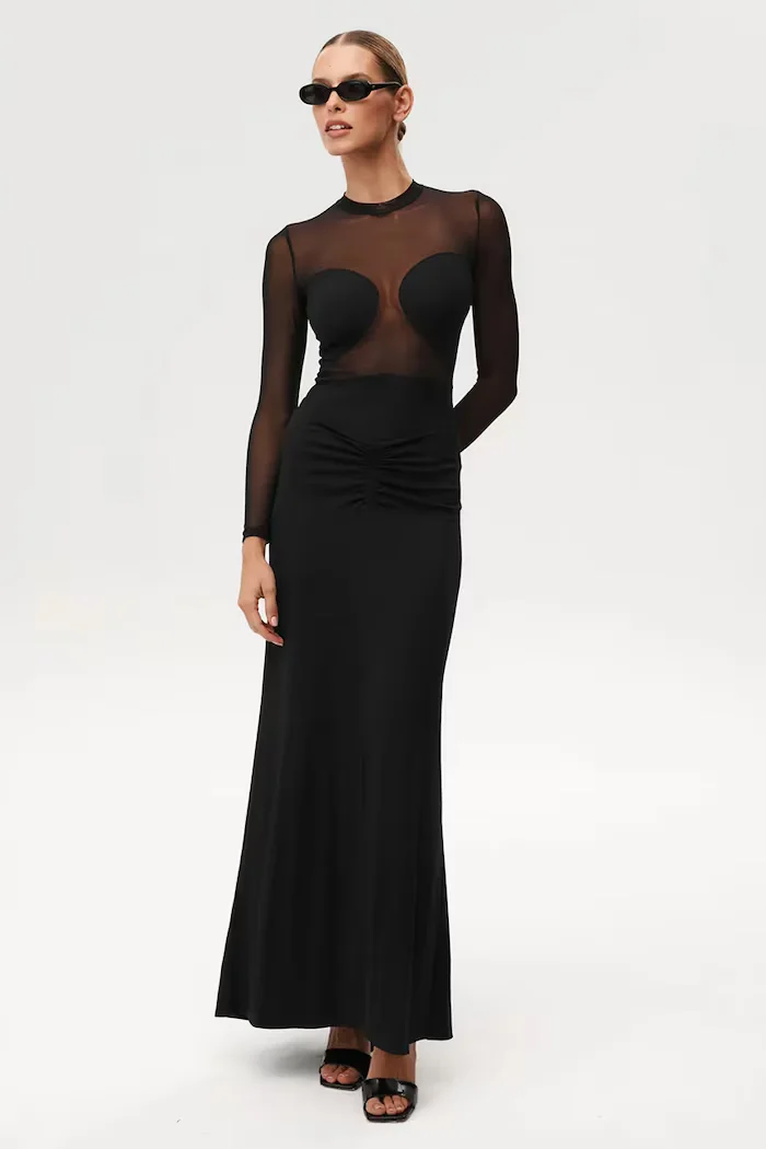 Undress code Боди All-Nighter Bodysuit в черно с изчистен дизайн 833