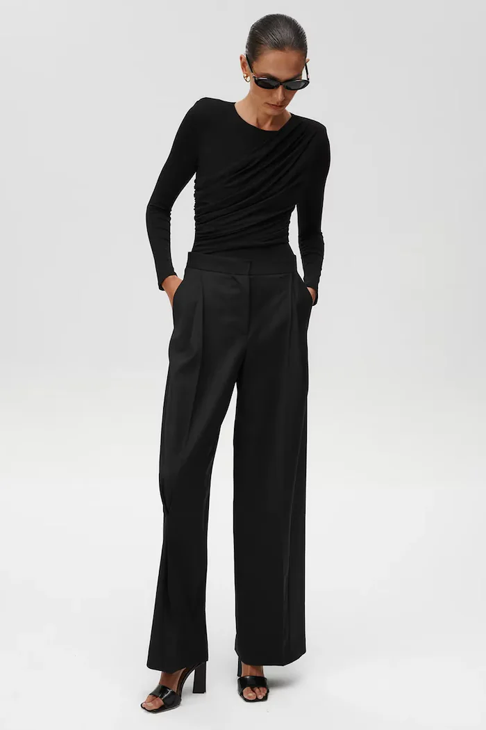 Undress code Боди American Beauty Bodysuit Thong в черно с изчистен дизайн 813