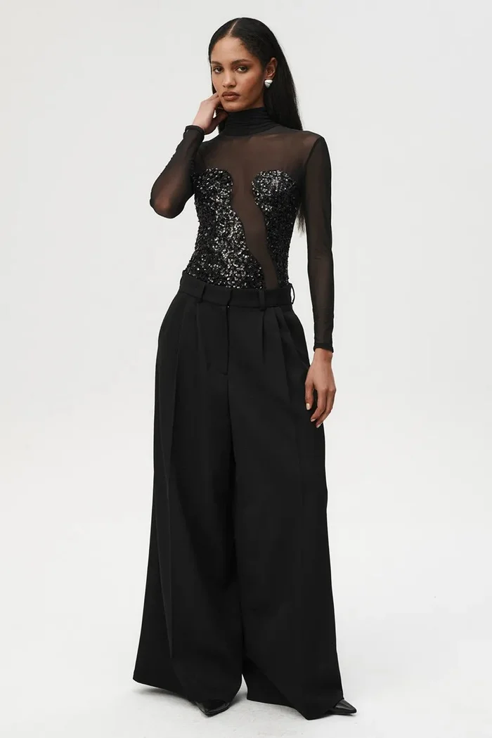 Undress code боди дамско Fine Jewel Bodysuit Thong черно 1303