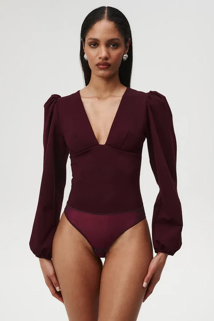 Undress code боди дамско с вискоза Try Me Bodysuit Cherry бордо 1288