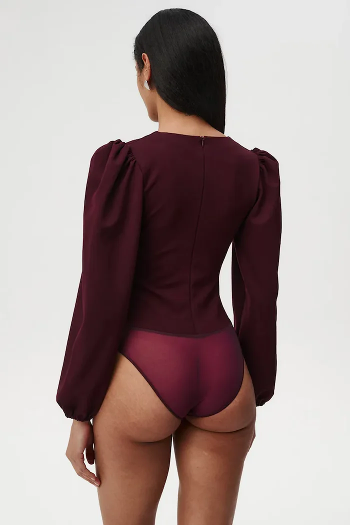 Undress code боди дамско с вискоза Try Me Bodysuit Cherry бордо 1288