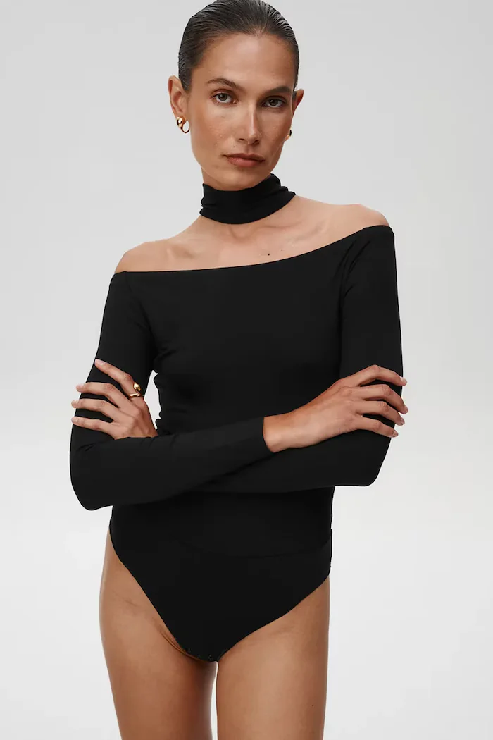 Undress code Боди Drunk in Love Bodysuit Classic дамско в черно с изчистен дизайн 541