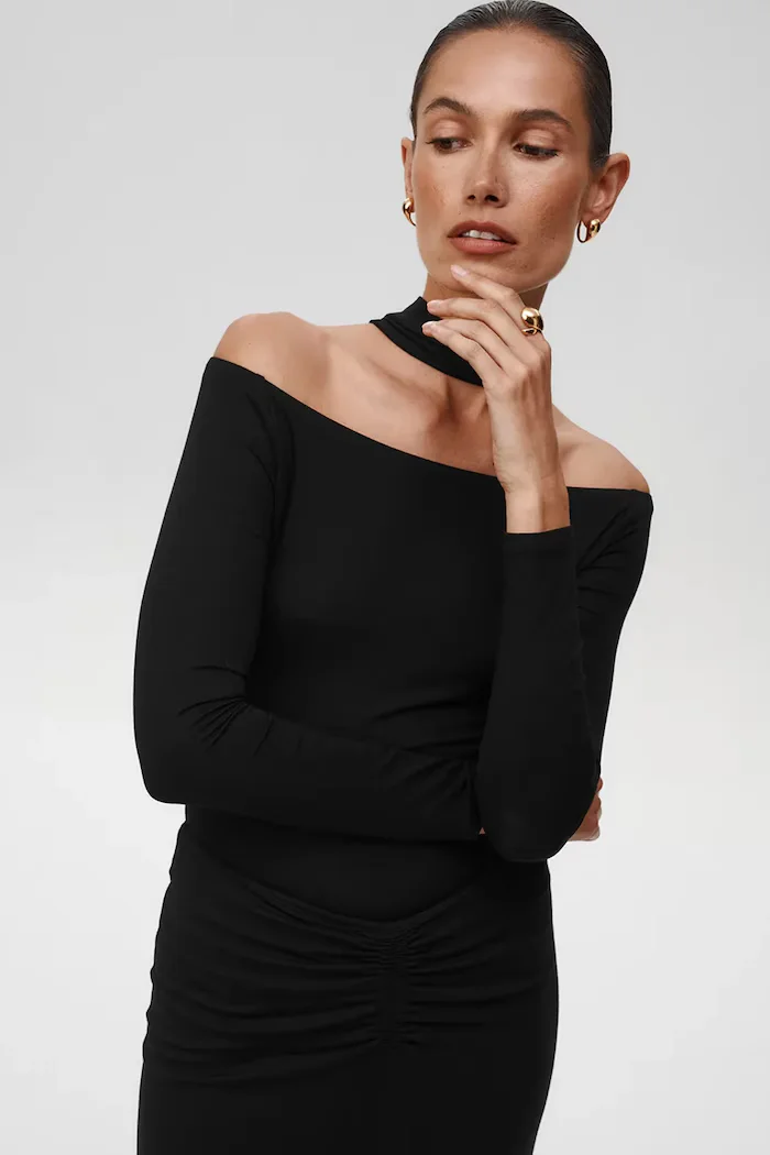 Undress code Боди Drunk in Love Bodysuit Classic дамско в черно с изчистен дизайн 541
