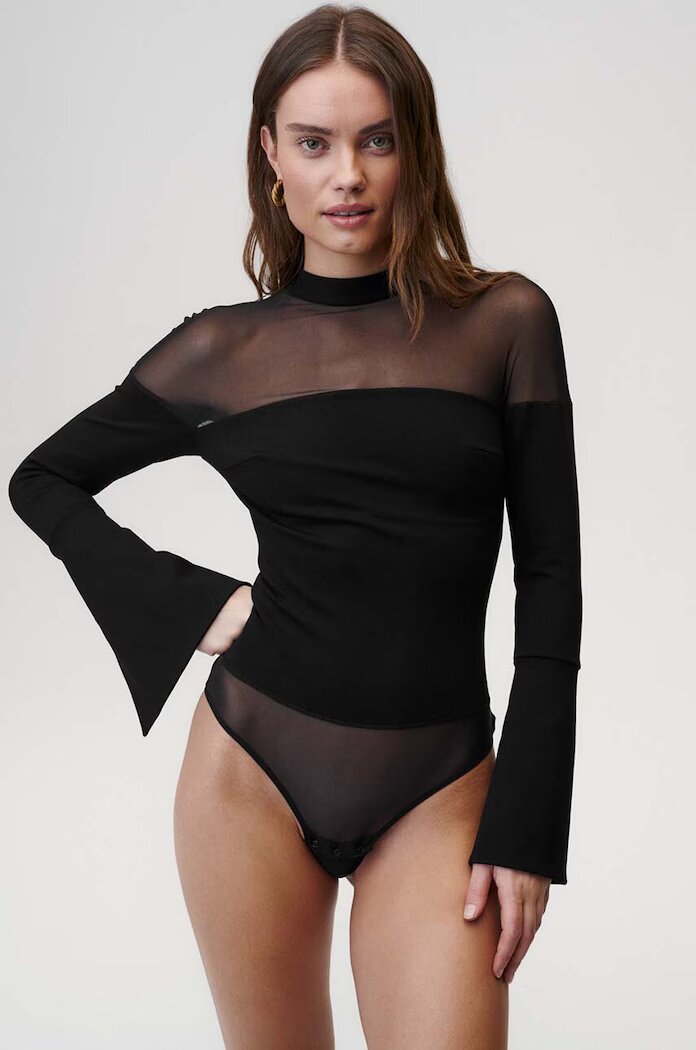 Undress code Боди My Muse Bodysuit Classic дамско в черно с изчистен дизайн 719