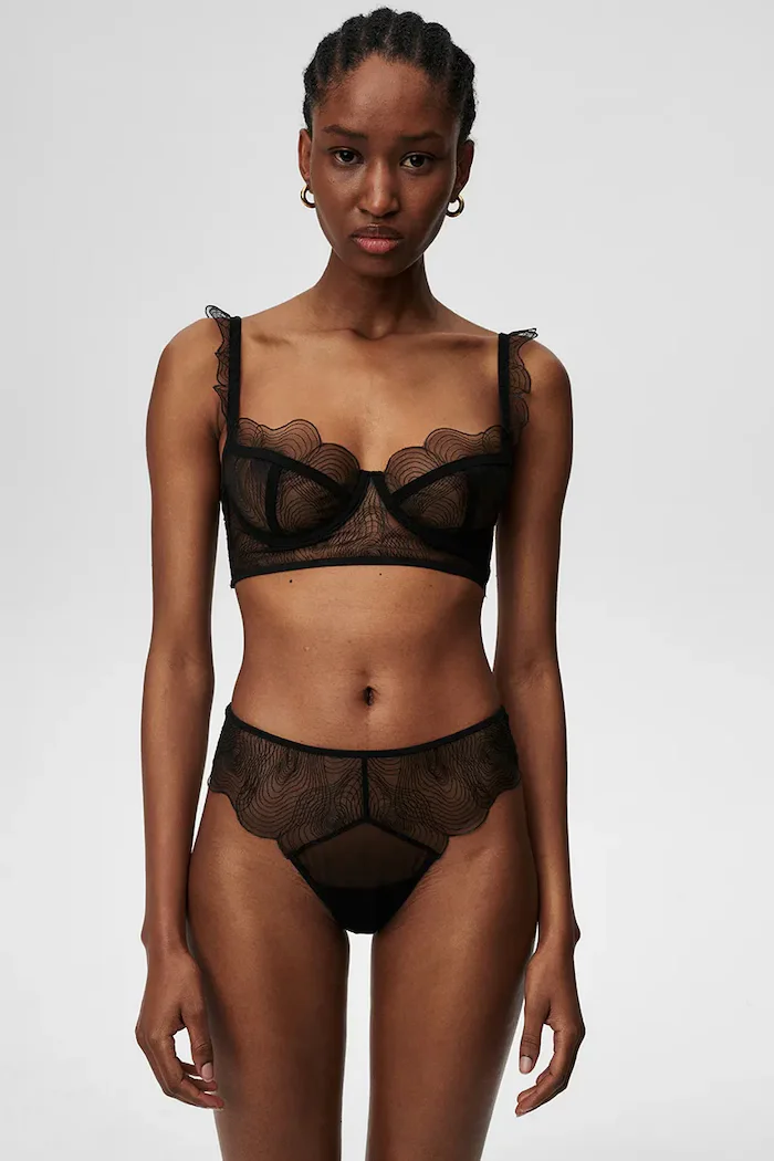 Undress code Прашки 582 Bliss Thong Black в черно от полупрозрачна материя