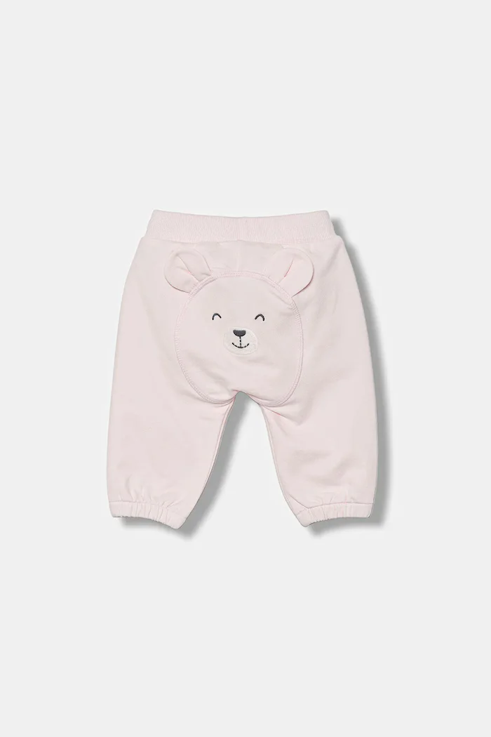 United Colors of Benetton Бебешки спортен панталон в розово с апликация 3MDSAF029