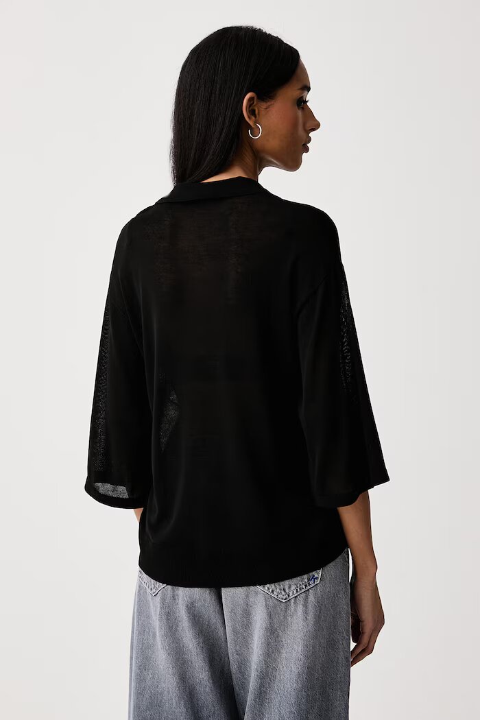 United Colors of Benetton блуза дамска с вискоза черна 13I8D301P