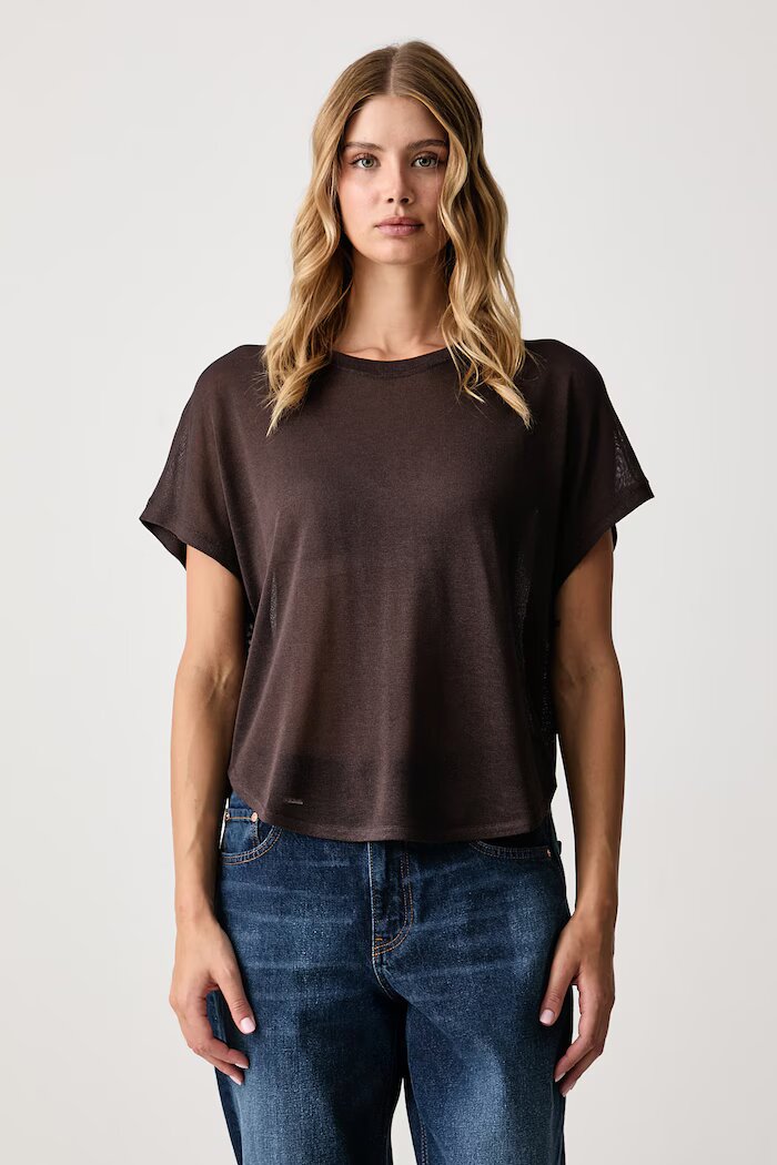 United Colors of Benetton блуза дамска с вискоза кафява 13I8D10H0