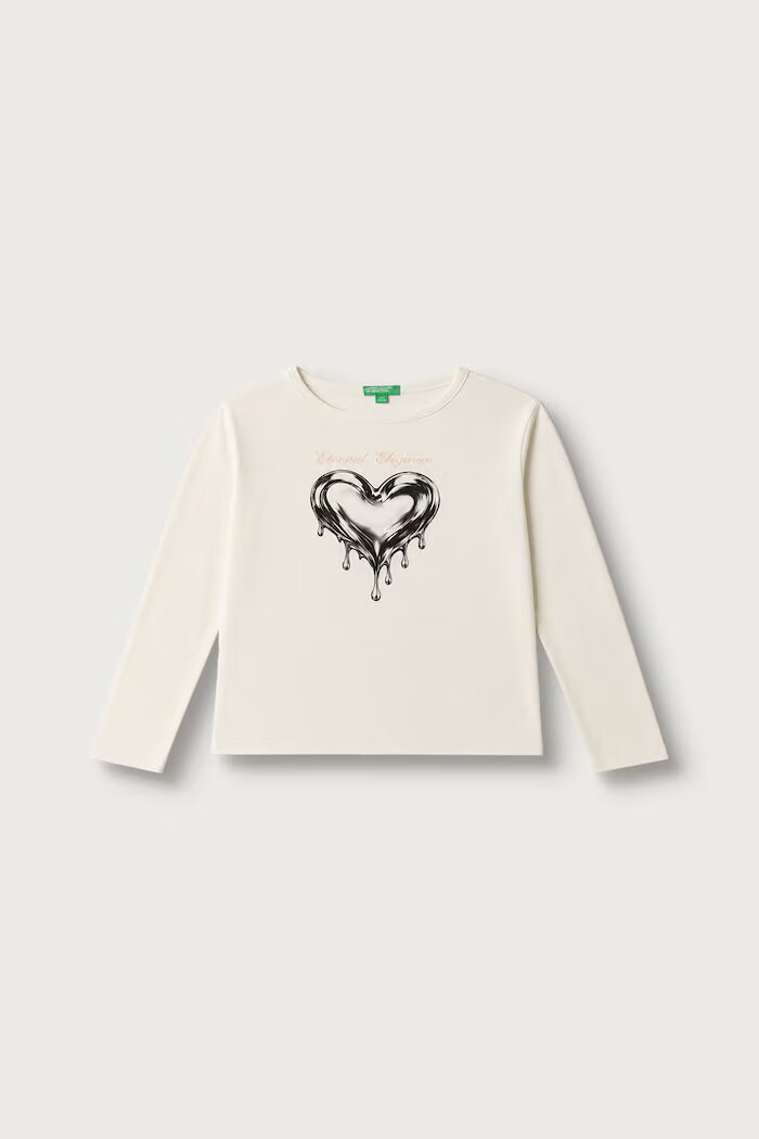 United Colors of Benetton блуза с дълги ръкави за деца от памук бежова 3ATNC10UA