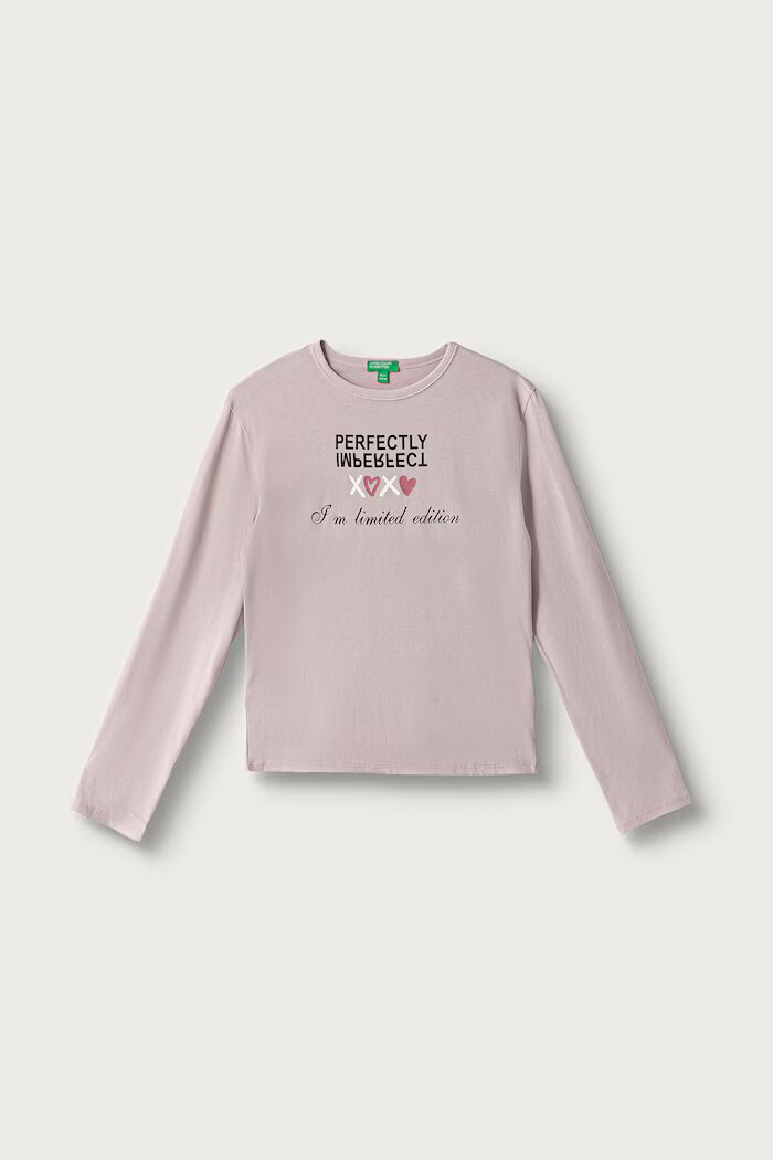 United Colors of Benetton блуза с дълги ръкави за деца от памук розова 3ATNC10UA