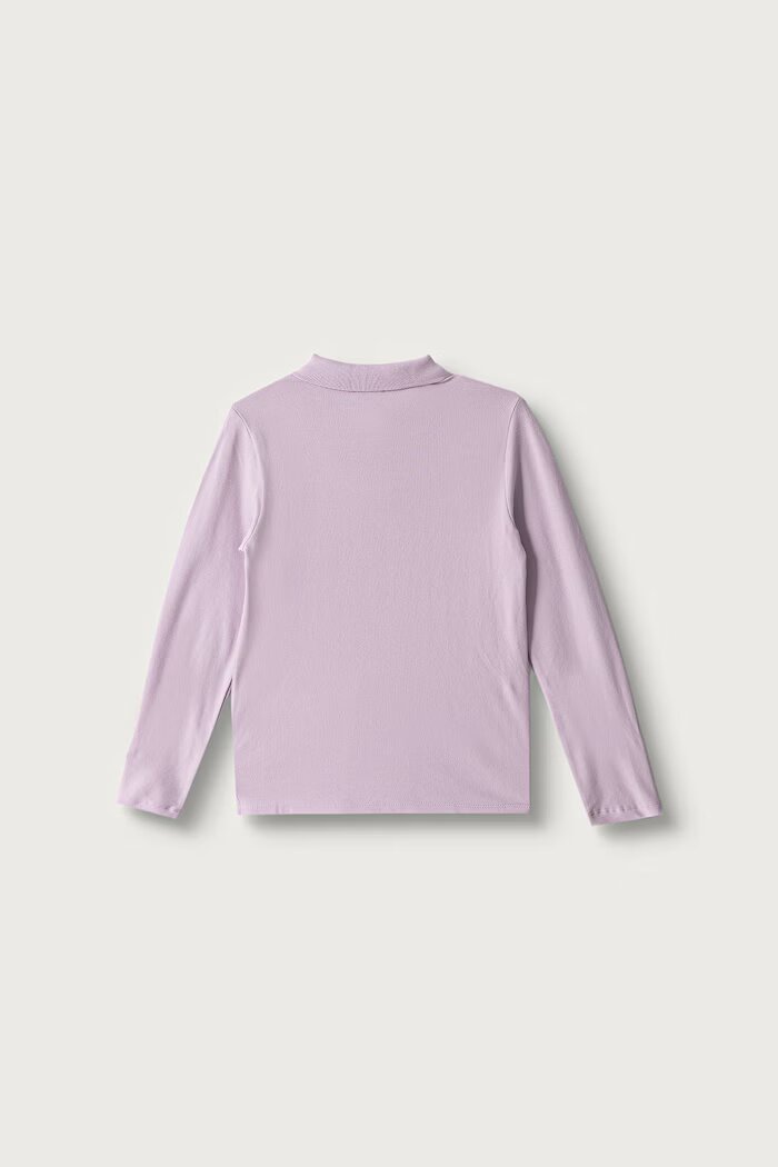 United Colors of Benetton блуза с дълги ръкави за деца от памук с еластан виолетова 3WG9C300X