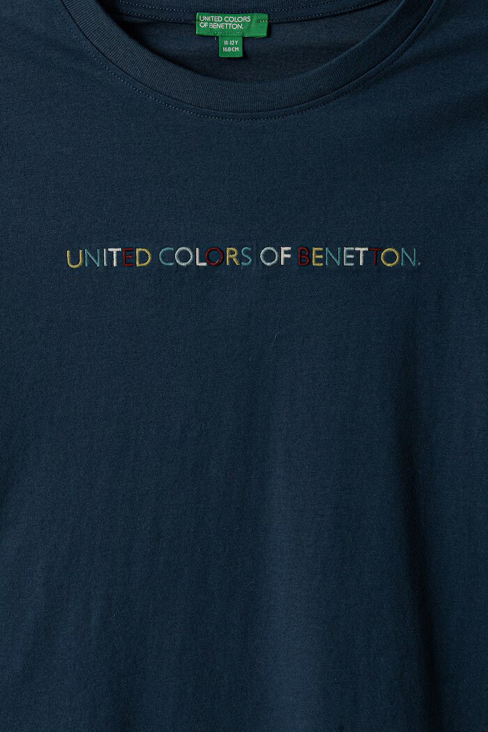 United Colors of Benetton блуза с дълги ръкави за деца от памук тъмносиня 3ATNC10UD