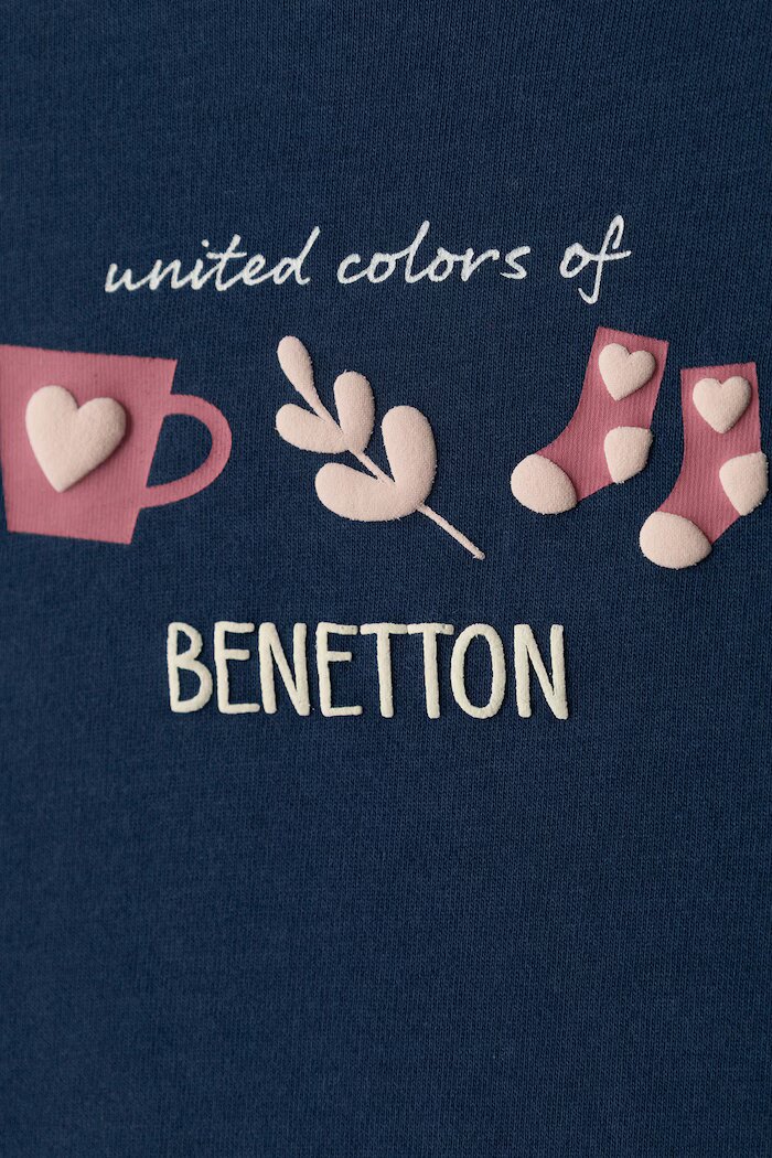 United Colors of Benetton блуза с дълги ръкави за деца от памук тъмносиня 3ATNG10NI