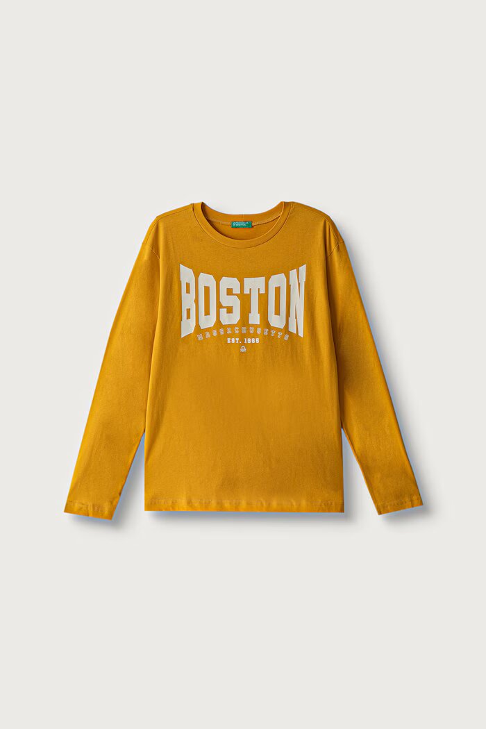 United Colors of Benetton блуза с дълги ръкави за деца от памук жълта 3096C10LF