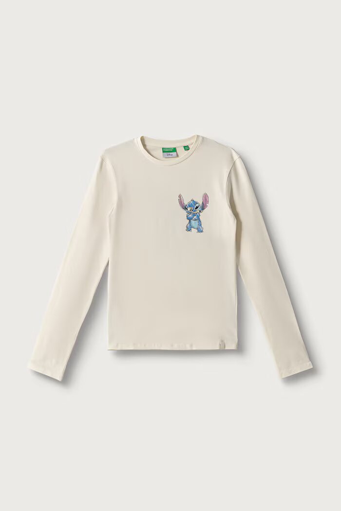 United Colors of Benetton блуза с дълги ръкави за деца с памук бежова 3MO6C10U2