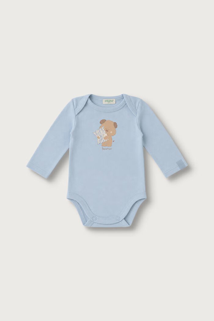 United Colors of Benetton боди за деца от памук с еластан 2 броя синьо 3UMRAB014