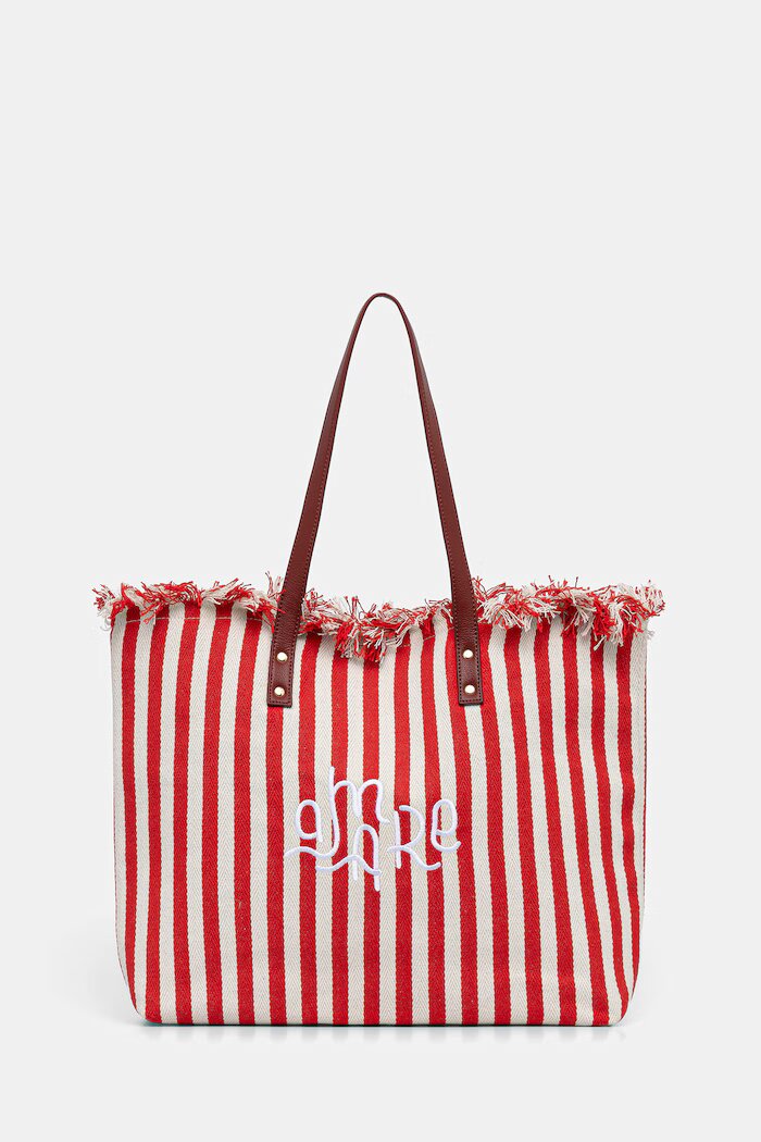United Colors of Benetton чанта tote дамска от памук червена 6O4LVY02N