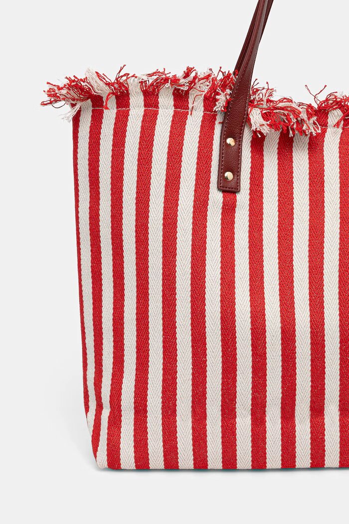 United Colors of Benetton чанта tote дамска от памук червена 6O4LVY02N