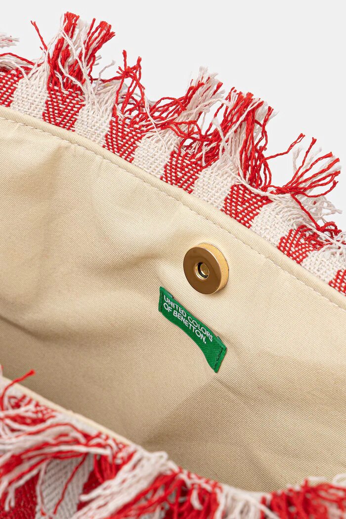 United Colors of Benetton чанта tote дамска от памук червена 6O4LVY02N