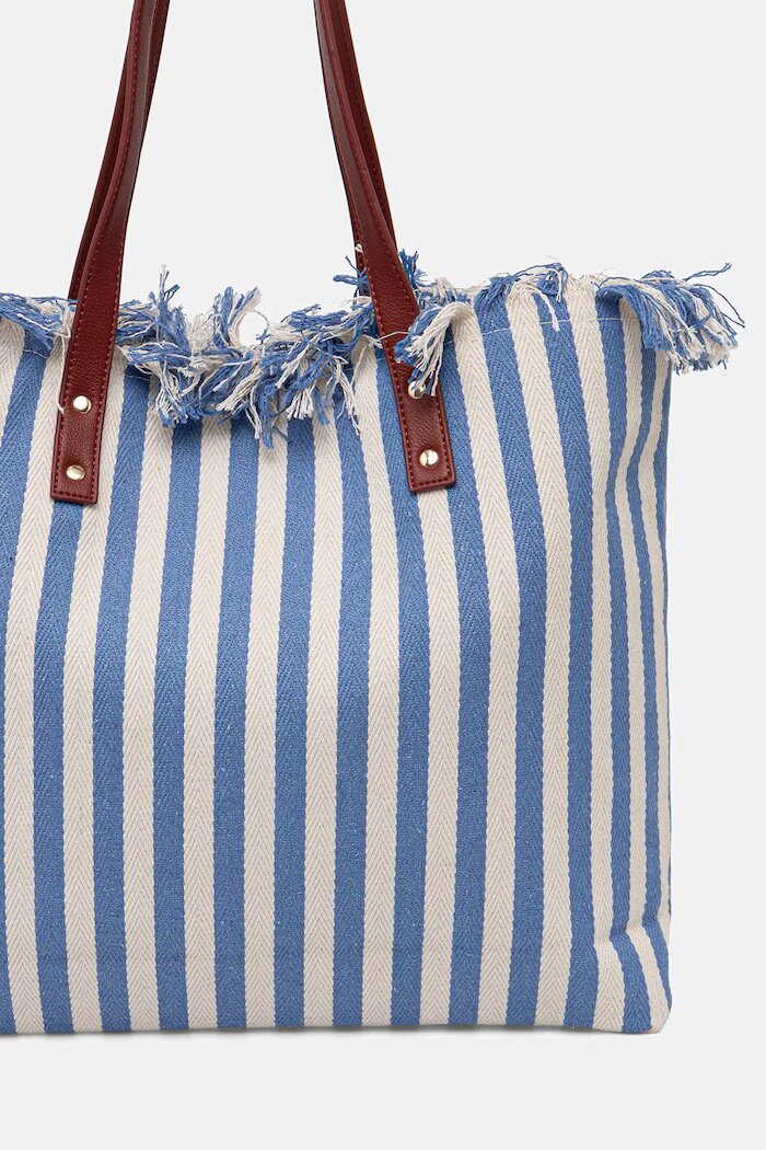 United Colors of Benetton чанта tote дамска от памук синя 6O4LVY02N