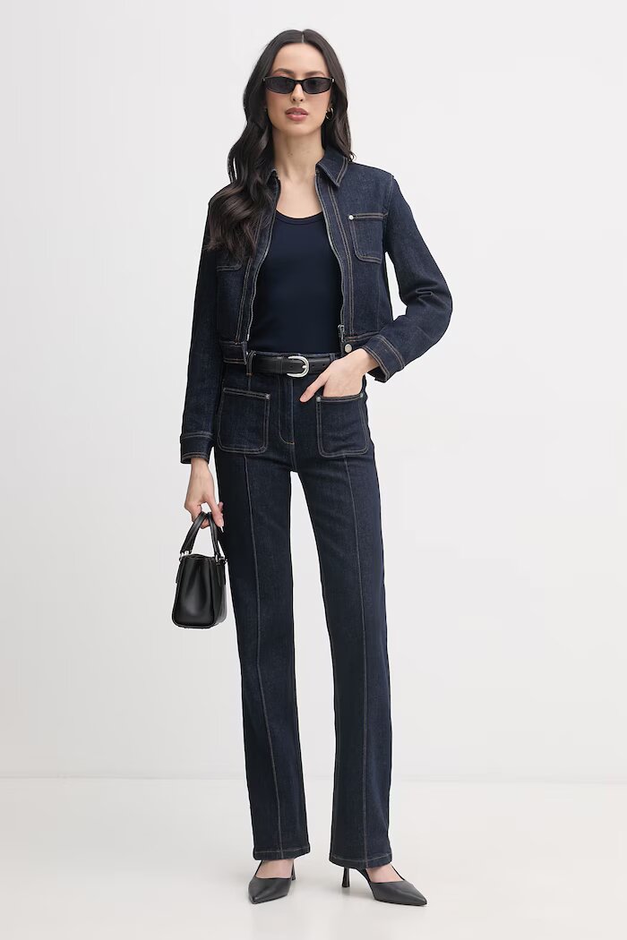 United Colors of Benetton дънки flare дамски тъмносини 4S90DF0AX