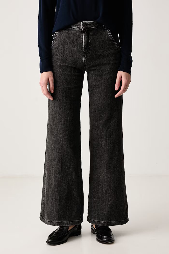 United Colors of Benetton дънки wide leg дамски сиви 4TUT574X5