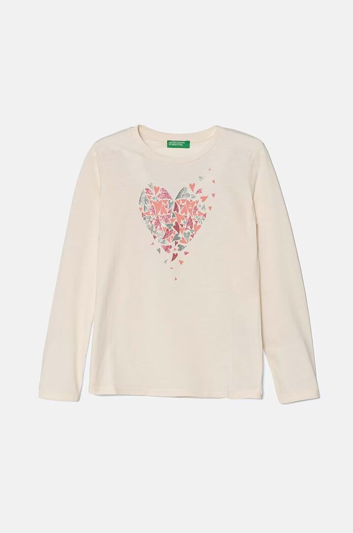 United Colors of Benetton Детска блуза с дълги ръкави в бежово 3I1XC10KB