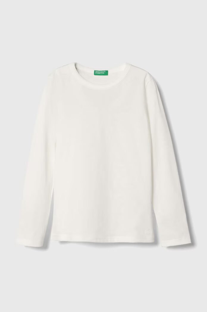 United Colors of Benetton Детска блуза с дълги ръкави в бежово с изчистен дизайн