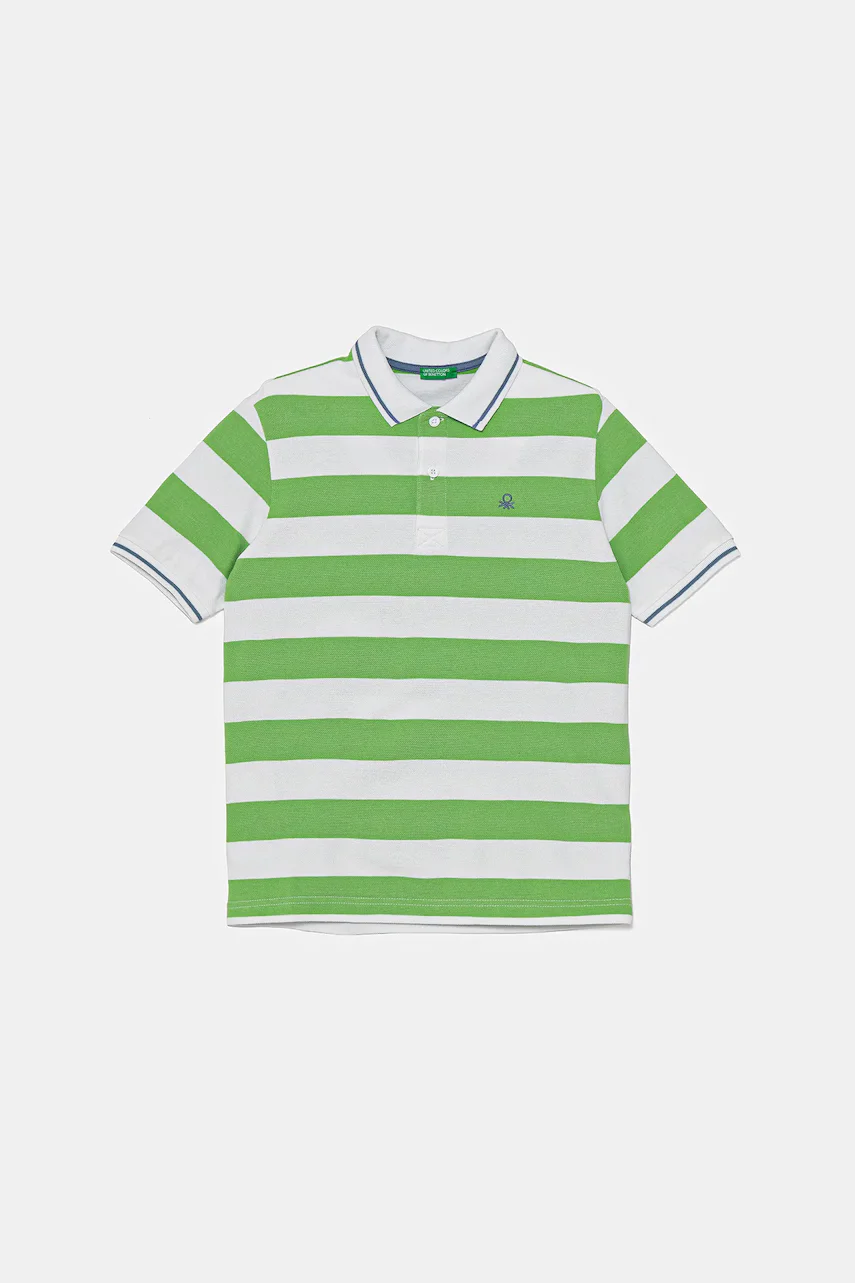 United Colors of Benetton Детска памучна тениска с яка