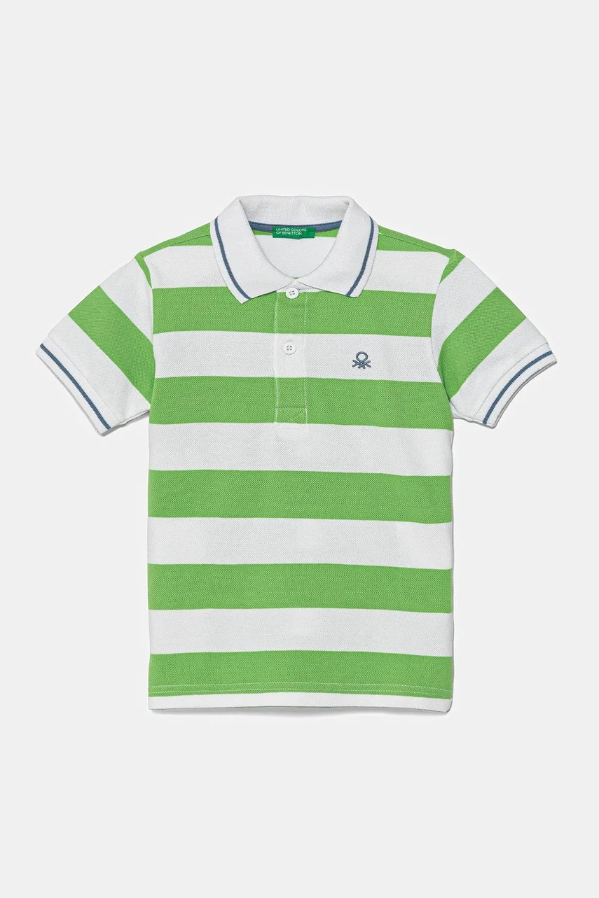 United Colors of Benetton Детска памучна тениска с яка