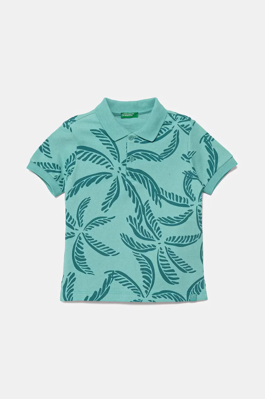 United Colors of Benetton Детска памучна тениска с яка