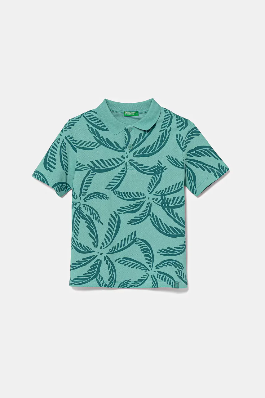 United Colors of Benetton Детска памучна тениска с яка