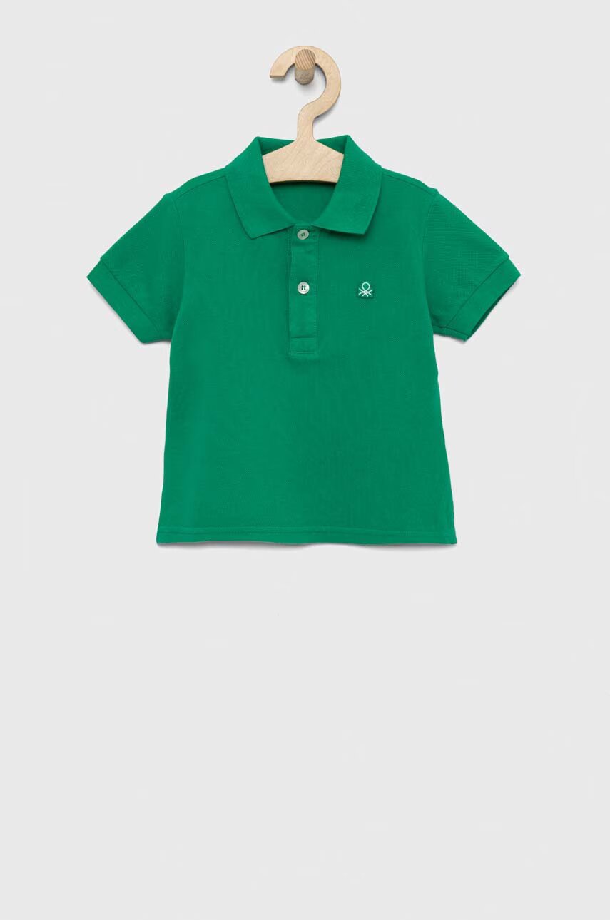 United Colors of Benetton Детска памучна тениска с яка