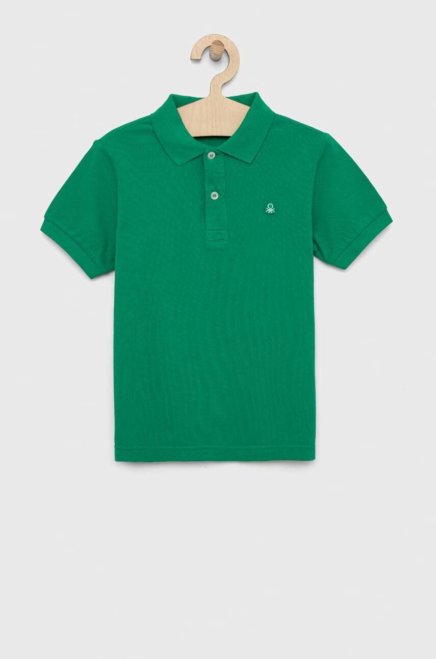 United Colors of Benetton Детска памучна тениска с яка