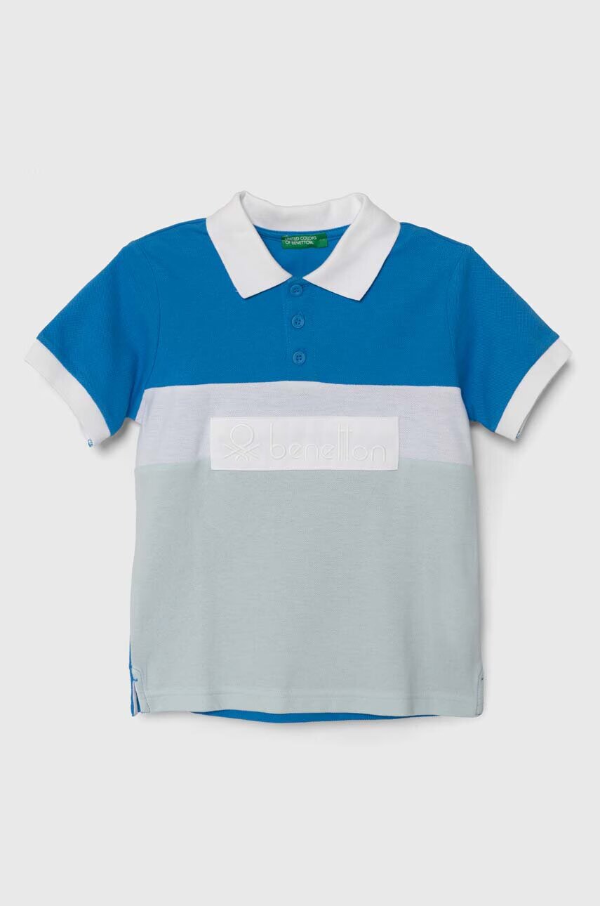 United Colors of Benetton Детска памучна тениска с яка