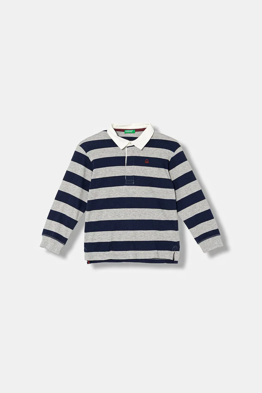 United Colors of Benetton Детска памучна тениска с яка