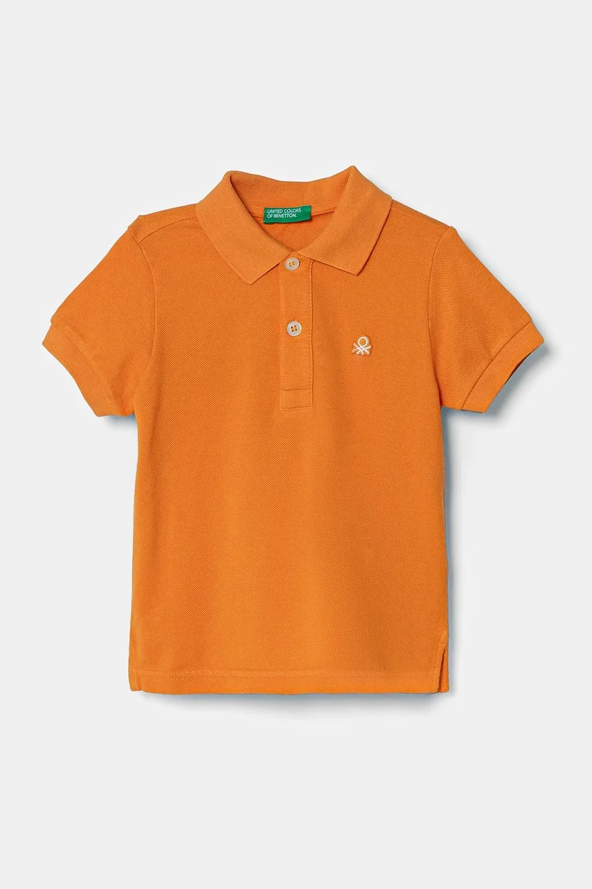 United Colors of Benetton Детска памучна тениска с яка